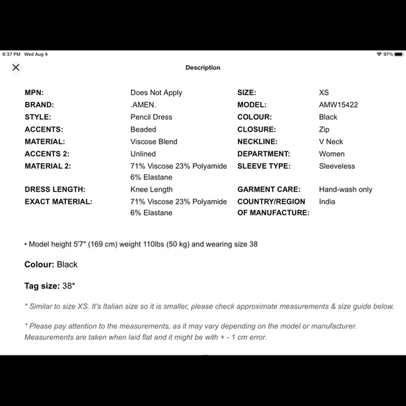 .amen. Pencil dress, black - Picture 8 of 9